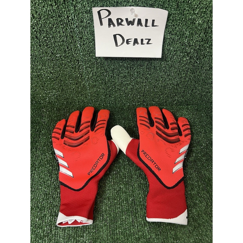 Adidas Predator Pro Fingersave Goalkeeper Gloves Lucid Red Men's 10.5 JH3804